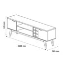 Ver imagem 5 de Rack para Sala com 2 Portas e 2 Nichos - Prism 1.8 - Branco com Cumaru - Patrimar Móveis