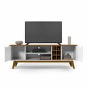 Ver imagem 4 de Rack para Sala com 2 Portas e 2 Nichos - Prism 1.8 - Branco com Cumaru - Patrimar Móveis