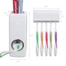 Dispenser Pasta Dente com Suporte 5 Escovas Automatico Porta Creme Dental Aplicador 2 em 1 - 7