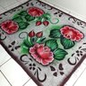 Tapete Grande Sala 200x150 Pintado À Mão Flor Vermelha 09 - 1