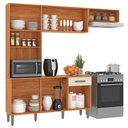 Ver imagem 4 de Cozinha Emilly 220cm 6 Portas 1 Gaveta Cinamomo/Off White