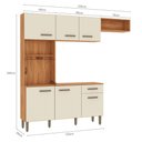 Ver imagem 2 de Cozinha Emilly 220cm 6 Portas 1 Gaveta Cinamomo/Off White