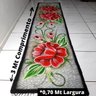 Tapete Passadeira Grande 3Mt Pintado À Mão Flor Vermelha 04 - 2