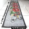 Tapete Passadeira Grande 3Mt Pintado À Mão Flor Vermelha 05 - 2