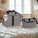 Ver imagem 1 de Kit Bolsa Maternidade Bolsa G e Bolsa P Infantil Luxo Amor:preto