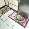Jogo Tapete Cozinha 3 Peças Tear Pintado À Mão Flor Rose 02 - 4
