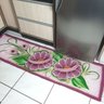 Jogo Tapete Cozinha 3 Peças Tear Pintado À Mão Flor Rose 02 - 3