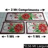Tapete Cozinha Kit 3 Peças Pintado À Mão Flores Vermelha 07 - 2