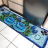 Jogo Tapete para Cozinha Tear Kit 3 Peças Flores Azul 04 - 3