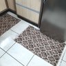 Jogo Tapete Pra Cozinha 3 Peças Sublimado Losango Marrom 02 - 3