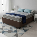 Ver imagem 1 de Cama Box Baú Casal Marrom + Colchão de Mola Ensacada