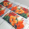 Jogo Tapete Pra Cozinha 3 Peças Tear Sublimado Flor Hibisco - 1