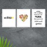 3 Quadros Decorativos Nutrição Viva Bem - 1