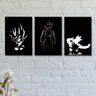 Kit com 3 Placas Decorativas Dragon Ball Goku 1 - 1