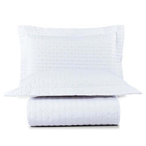 Cobre Leito Casal Felicity 3PÇS Percal 80% Algodão 20% Poliéster - Branco