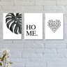 Kit com 3 Placas Decorativas Home Minimalista - 1