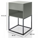 Ver imagem 6 de Mesa de Cabeceira Industrial Pé de Aço 1 Gaveta Corrediça Telescópica 1 Nicho - Lh Móveis