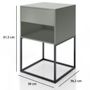 Ver imagem 3 de Mesa de Cabeceira Industrial Pé de Aço 1 Gaveta Corrediça Telescópica 1 Nicho - Lh Móveis