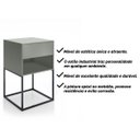 Ver mais imagens de Mesa de Cabeceira Industrial Pé de Aço 1 Gaveta Corrediça Telescópica 1 Nicho - Lh Móveis