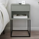 Ver imagem 4 de Mesa de Cabeceira Industrial Pé de Aço 1 Gaveta Corrediça Telescópica 1 Nicho - Lh Móveis