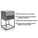 Ver imagem 5 de Mesa de Cabeceira Industrial Pé de Aço 1 Gaveta Corrediça Telescópica 1 Nicho - Lh Móveis