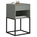 Ver imagem 1 de Mesa de Cabeceira Industrial Pé de Aço 1 Gaveta Corrediça Telescópica 1 Nicho - Lh Móveis