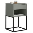 Ver imagem 1 de Mesa de Cabeceira Industrial Pé de Aço 1 Gaveta Corrediça Telescópica 1 Nicho - Lh Móveis