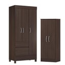 Ver imagem 1 de Guarda Roupa Solteiro Wind com Multiuso Viena Café - Demóbile