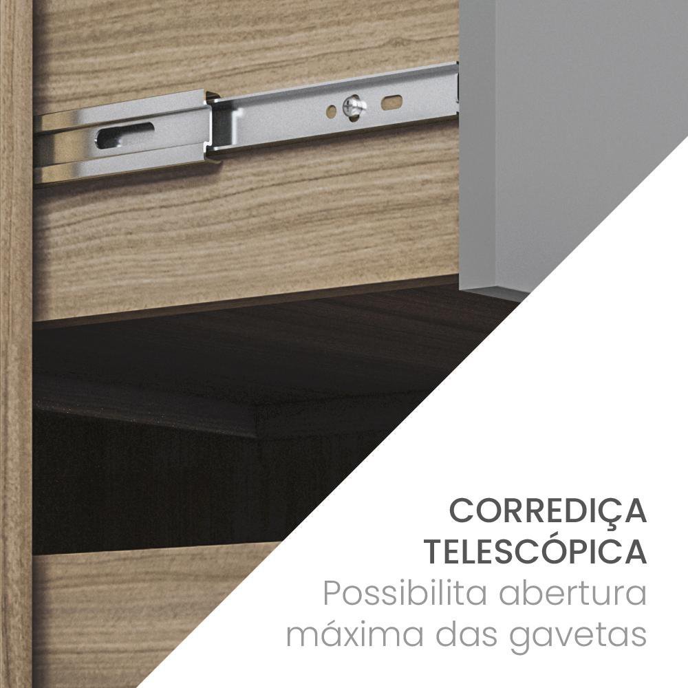 Cozinha 4Módulos 8Portas 4Gavetas Amortecimento Pistão e Dobradiças Campanele Kitchen Castanho/ - 5