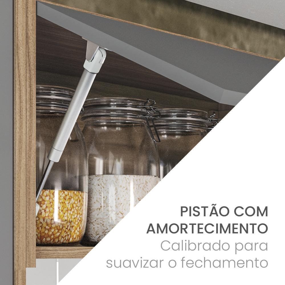 Cozinha 4Módulos 8Portas 4Gavetas Amortecimento Pistão e Dobradiças Campanele Kitchen Castanho/ - 6