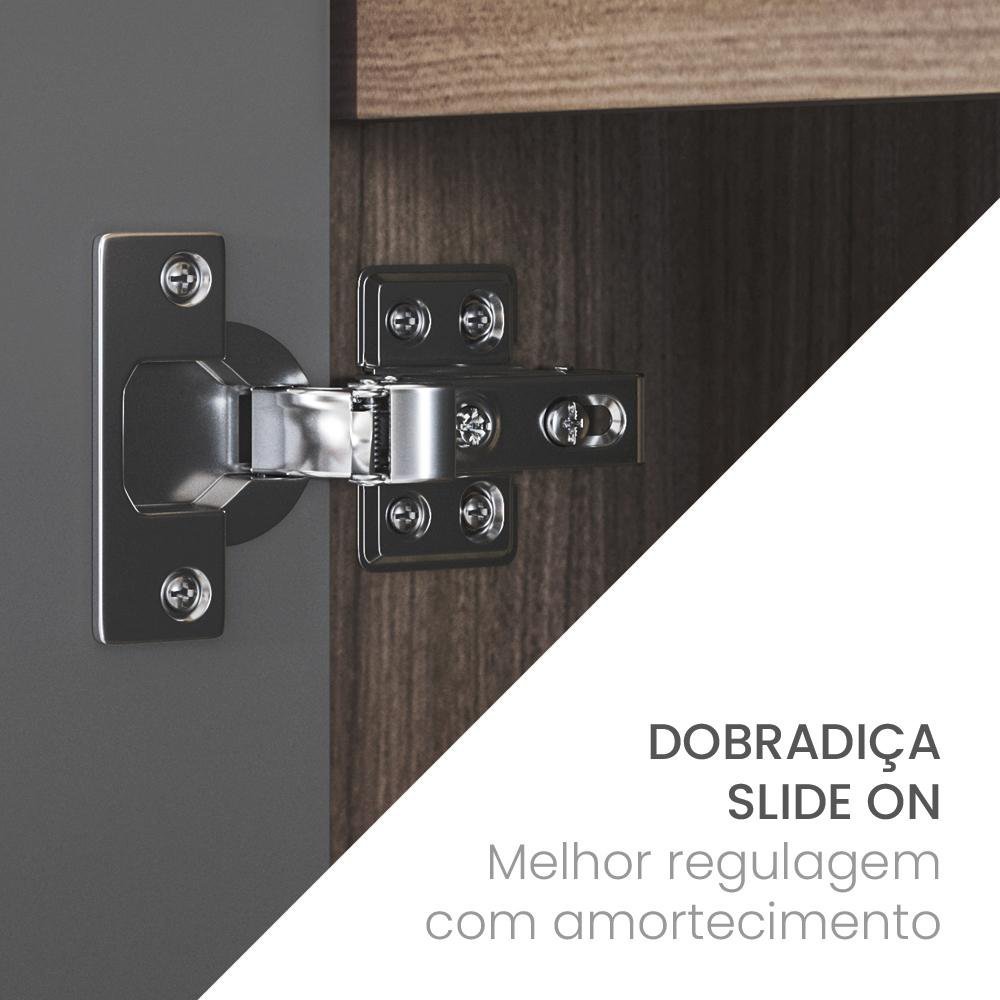 Cozinha 4Módulos 8Portas 4Gavetas Amortecimento Pistão e Dobradiças Campanele Kitchen Castanho/ - 9