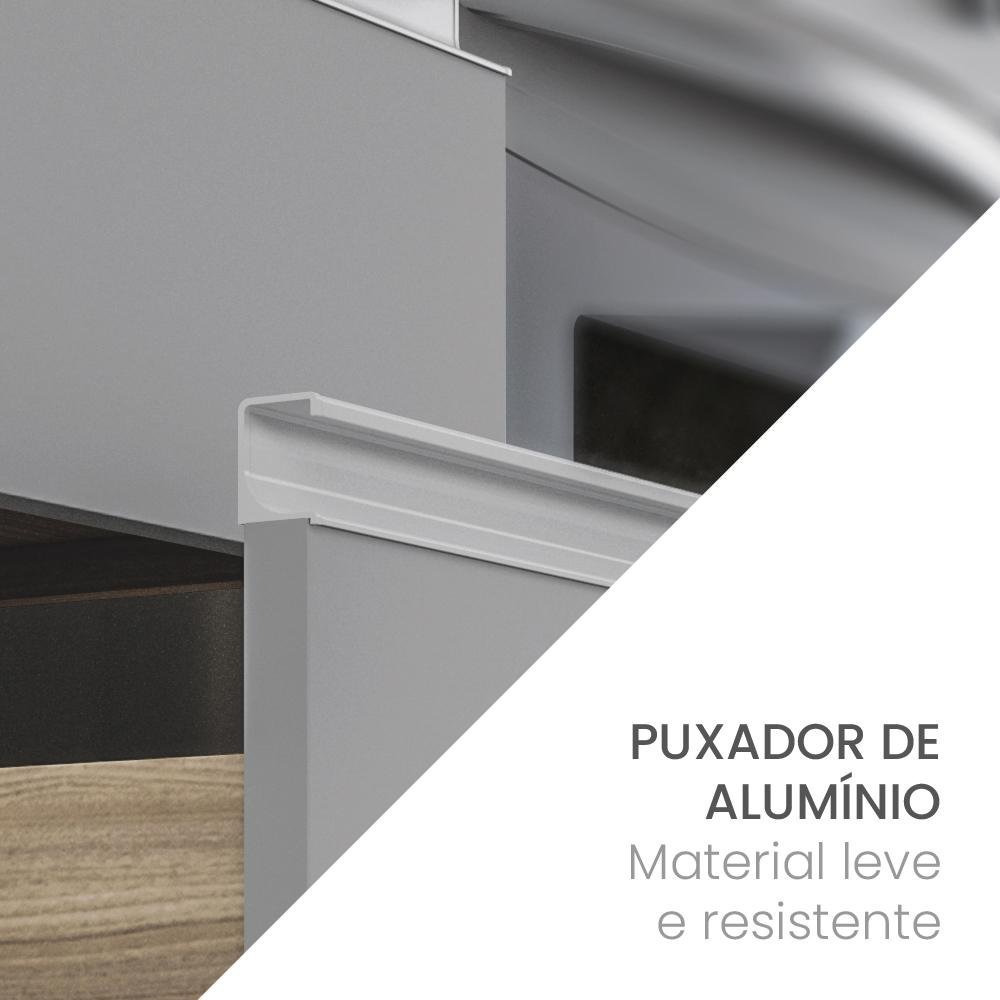 Cozinha 4Módulos 8Portas 4Gavetas Amortecimento Pistão e Dobradiças Campanele Kitchen Castanho/ - 7