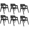 Kit 6 Cadeiras Sala de Jantar e Jogos Carteados Madeira Maciça Poker Pu Grafite/preto G42 - Gran Bel - 1