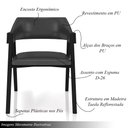 Ver imagem 3 de Kit 6 Cadeiras Sala de Jantar e Jogos Carteados Madeira Maciça Poker Pu Grafite/preto G42 - Gran Bel