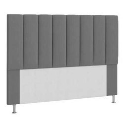 Cabeceira Estofada Carla 90cm Solteiro Suede Cinza - D A Decor - 1
