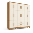 Ver imagem 1 de Guarda Roupa Casal Triplex 16 Portas 4 Gavetas Cinamomo Off White Formimóveis