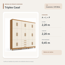 Ver imagem 3 de Guarda Roupa Casal Triplex 16 Portas 4 Gavetas Cinamomo Off White Formimóveis