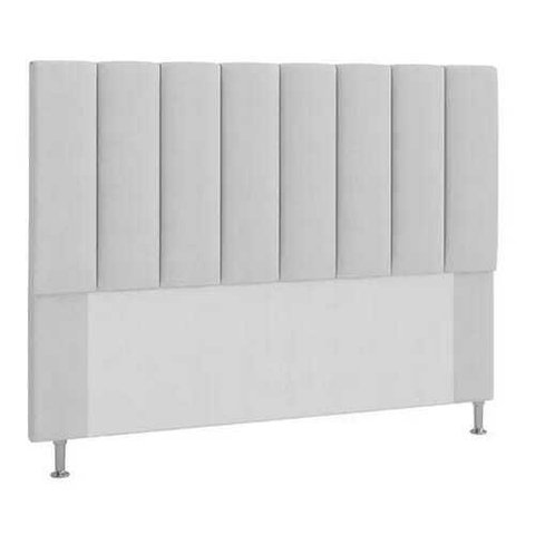 Cabeceira Estofada Carla 140cm Casal Courino Branco - D A Decor