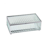 Caixa de Vidro Canelado Metal Prateada 20x12x7cm - 1