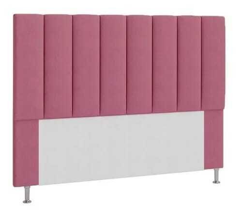 Cabeceira Estofada Carla 140CM Casal Courino Rosa - D A DECOR