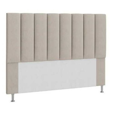 Cabeceira Estofada Carla 140cm Casal Suede Bege - D A Decor