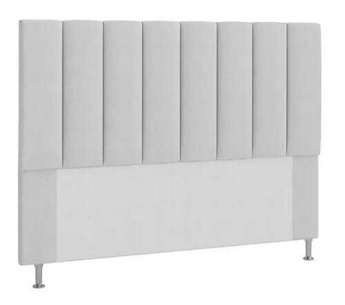 Cabeceira Estofada Carla 140cm Casal Suede Branco - D A Decor - 1