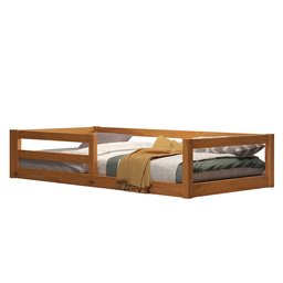 Cama Infantil Madeira com Grade Segurança Menina Menino Montessoriana - 5