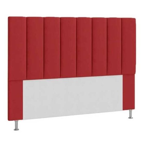 Cabeceira Estofada Carla 140CM Casal Courino Vermelho - D A DECOR