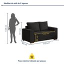 Ver imagem 4 de Conjunto de Sofá 5 Lugares Suede Urban 334cm Yescasa Preto