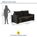 Ver imagem 3 de Conjunto de Sofá 5 Lugares Suede Urban 334cm Yescasa Preto
