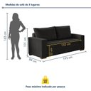 Ver imagem 3 de Conjunto Sofás 2 e 3 Lugares Fixo Suede D25 Urban Yescasa Preto