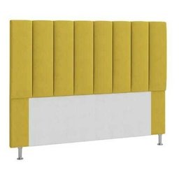 Cabeceira Estofada Carla 90CM Solteiro Suede Amarelo - D A DECOR - 1
