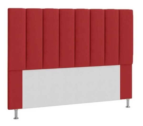 Cabeceira Estofada Carla 90CM Solteiro Suede Vermelho - D A DECOR - 1