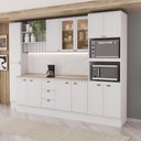 Ver imagem 1 de Cozinha Completa com Balcão Milla Joy Deca 13 Portas 3 Gavetas MDF 310cm Branco